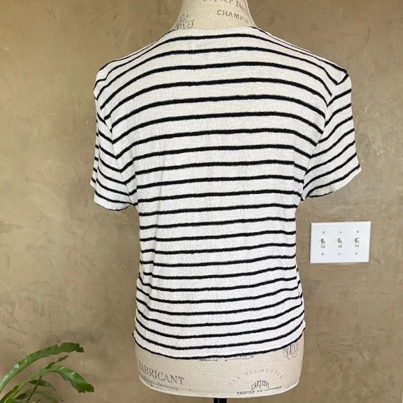 Madewell Black and White Striped Short Sleeve Top - Picture 6 of 6